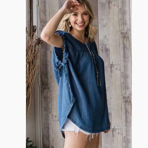 ☀️Veveret “ Henderson “ Veveret Cap Sleeve Front Pleated Tencel Top LAST ONE - Picture 8 of 11